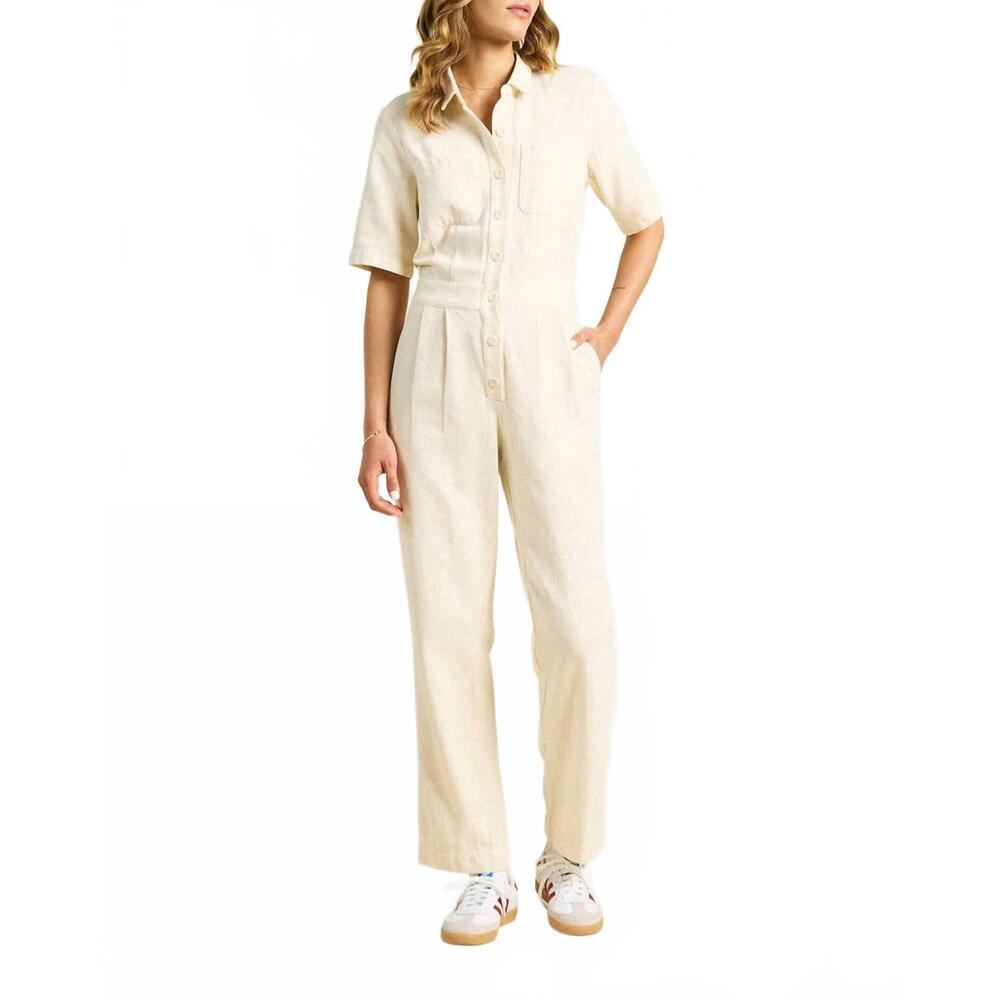 NEW TROVATA audra straight-leg jumpsuit in ivory twill